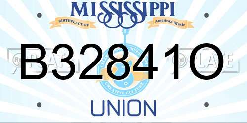 B32841O Mississippi License Plate