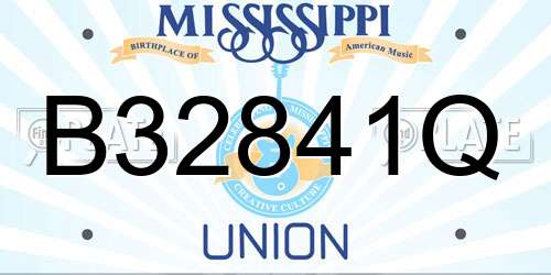 B32841Q Mississippi License Plate