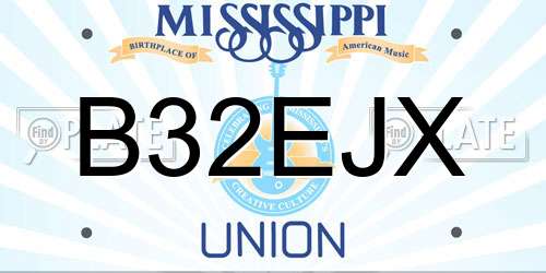 B32EJX Mississippi License Plate