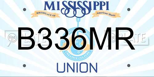 B336MR Mississippi License Plate