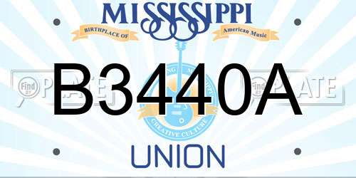 B3440A Mississippi License Plate