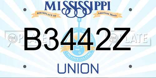 B3442Z Mississippi License Plate