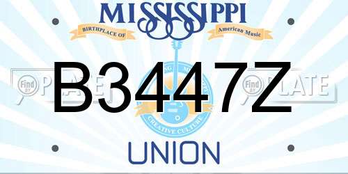 B3447Z Mississippi License Plate