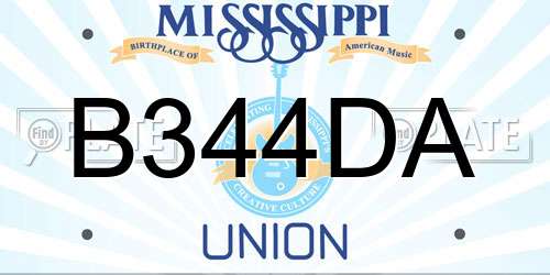 B344DA Mississippi License Plate