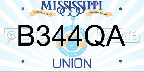 B344QA Mississippi License Plate