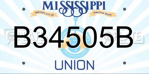 B34505B Mississippi License Plate