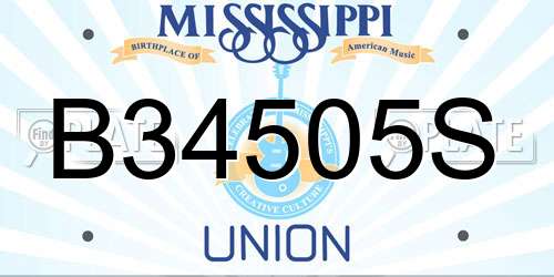 B34505S Mississippi License Plate