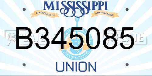 B345085 Mississippi License Plate