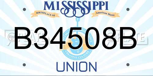 B34508B Mississippi License Plate
