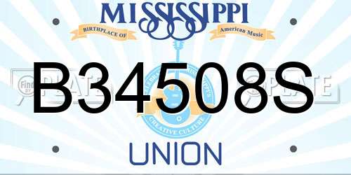 B34508S Mississippi License Plate