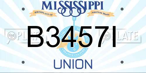 B3457I Mississippi License Plate