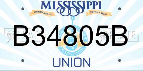 B34805B Mississippi License Plate