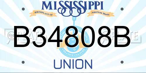 B34808B Mississippi License Plate