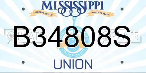 B34808S Mississippi License Plate