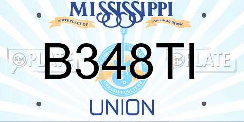 B348TI Mississippi License Plate