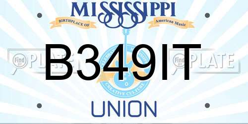 B349IT Mississippi License Plate