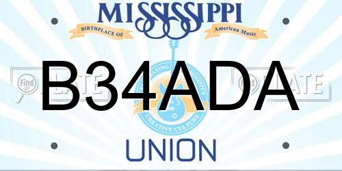 B34ADA Mississippi License Plate