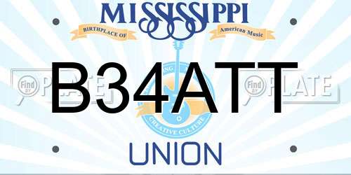B34ATT Mississippi License Plate