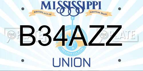 B34AZZ Mississippi License Plate