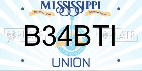B34BTI Mississippi License Plate