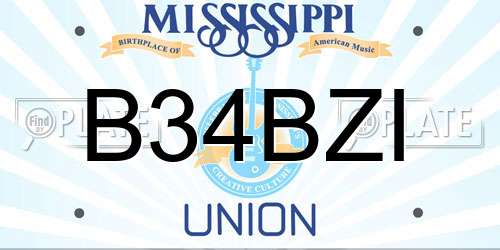 B34BZI Mississippi License Plate