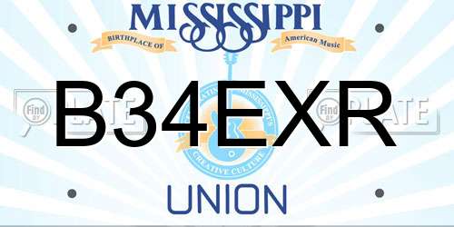 B34EXR Mississippi License Plate