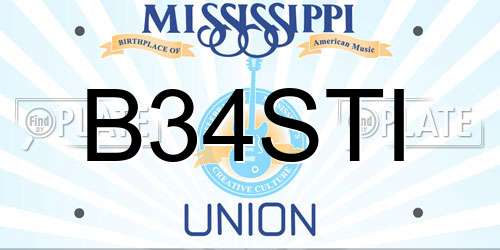 B34STI Mississippi License Plate
