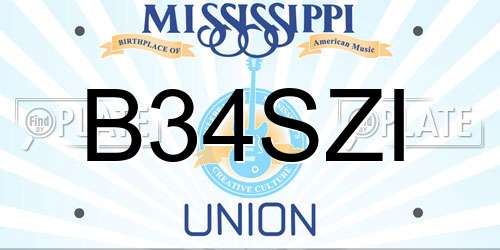 B34SZI Mississippi License Plate