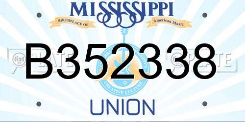 B352338 Mississippi License Plate