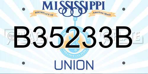 B35233B Mississippi License Plate