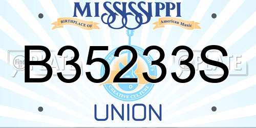 B35233S Mississippi License Plate