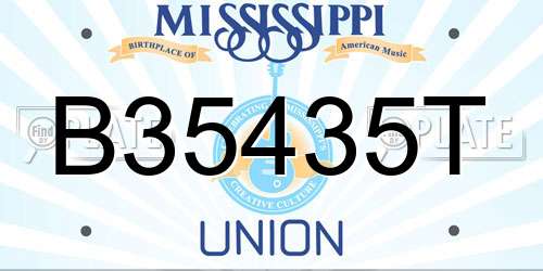 B35435T Mississippi License Plate