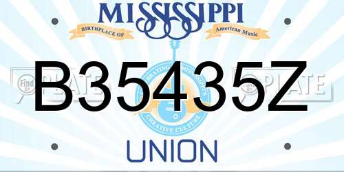 B35435Z Mississippi License Plate