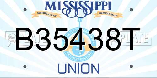 B35438T Mississippi License Plate
