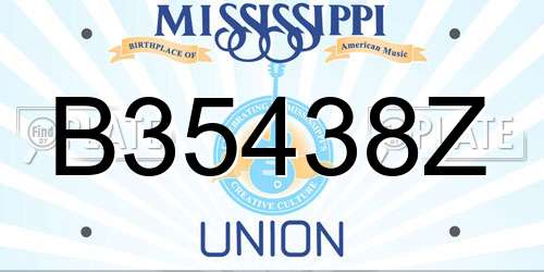 B35438Z Mississippi License Plate