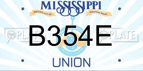 B354E Mississippi License Plate