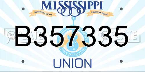 B357335 Mississippi License Plate