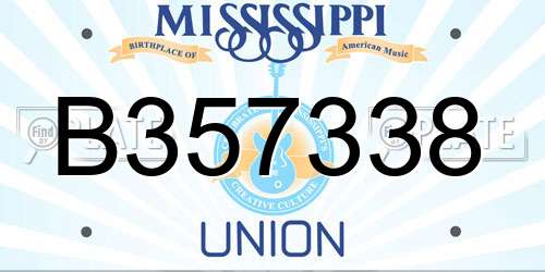 B357338 Mississippi License Plate