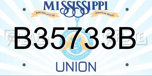B35733B Mississippi License Plate