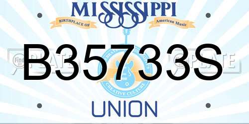 B35733S Mississippi License Plate