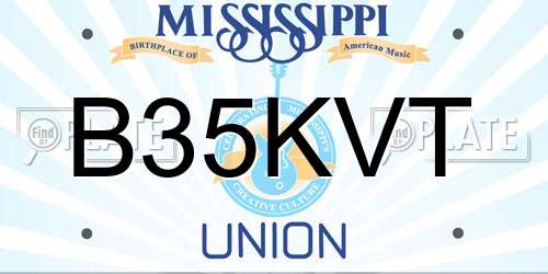 B35KVT Mississippi License Plate