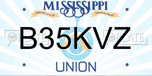 B35KVZ Mississippi License Plate