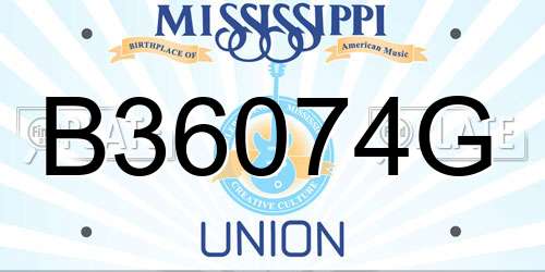 B36074G Mississippi License Plate