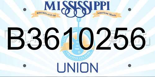 B3610256 Mississippi License Plate