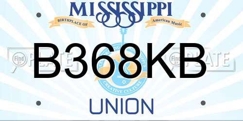 B368KB Mississippi License Plate