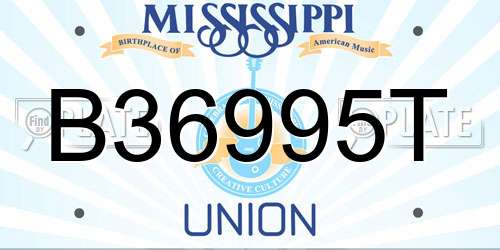 B36995T Mississippi License Plate