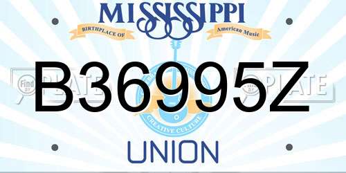 B36995Z Mississippi License Plate