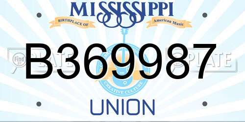 B369987 Mississippi License Plate