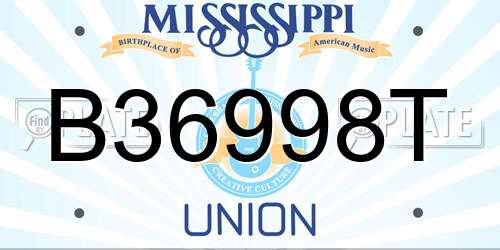 B36998T Mississippi License Plate