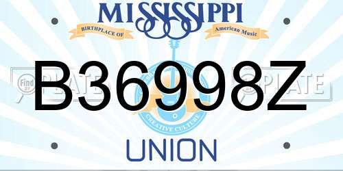 B36998Z Mississippi License Plate